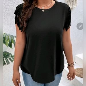 Fringe Trim Tee- never worn